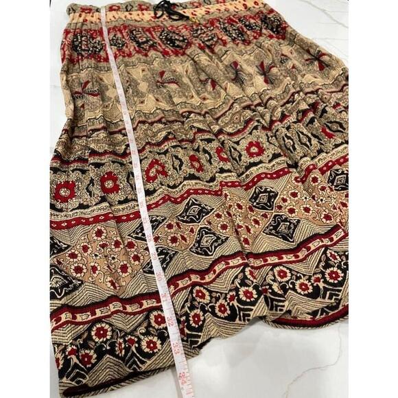 Sag Harbor Petite 90s Vintage Boho Broomstick Rayon Crape Midi Skirt Medium / XL - Picture 12 of 12